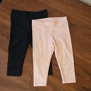 Cat & Jack Black and Pink Sparkle Leggings